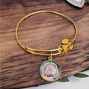 Alex and Ani Gold Bangle Bracelet with sun dollar  Charm
